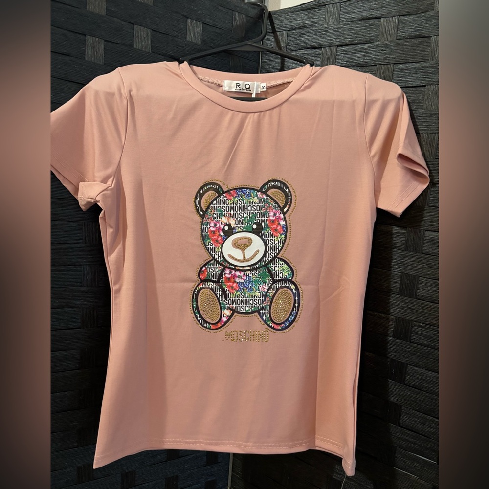 Moschino Blush Teddy Bear Graphic Tee